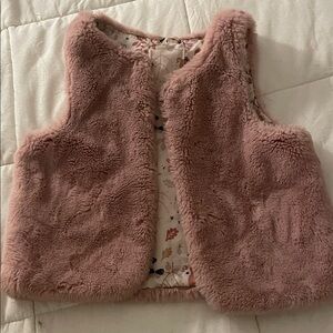 H&M Pink Faux Fur Reversible Vest for Kids